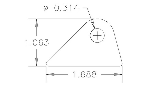 4130 3/16" THK, 5/16" HOLE, 11/16" HT, STRAIGHT CHASSIS TAB - QTY 4